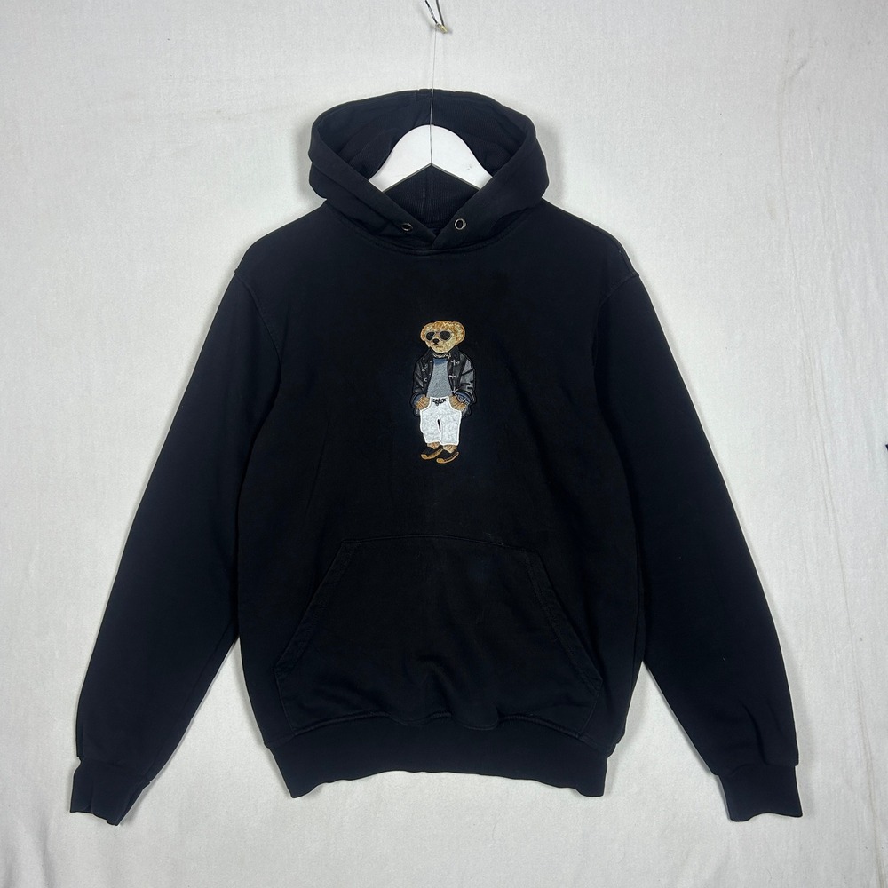 Polo Ralph Lauren Mens Polo Bear Embroidered Hoodie Black Size M